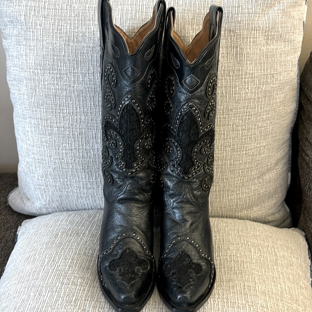 Corral Embroidery Studs Western Cowgirl Boots Pointy Toe A3038 Women's 6.5 - Picture 5 of 12
